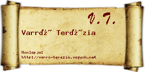 Varró Terézia névjegykártya